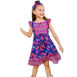 Gymboree Dress butterfly and flowers purple and pick size 6